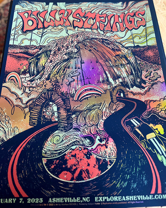 Official Billy Strings Asheville Show Poster 2/7 FOIL