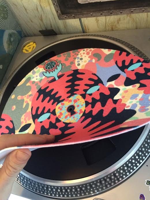 Music is Love Turntable Slipmat, Psychedelic Turntable Slip mat, Vinyl Lover Gift, Record Collector Gift