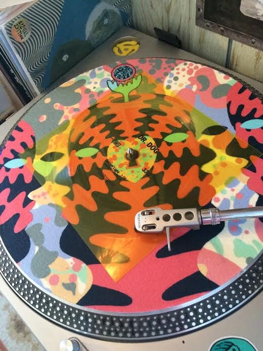 Music is Love Turntable Slipmat, Psychedelic Turntable Slip mat, Vinyl Lover Gift, Record Collector Gift