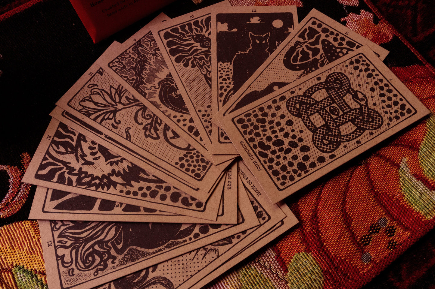 Hollows Dozen Card set, Halloween Divination Cards, Samhain gift, Witchy Halloween gift, Halloween party decor, Pagan, Wiccan Tarot cards