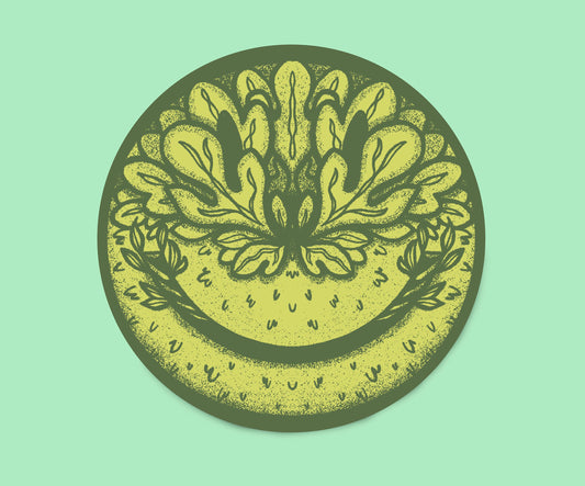 Green Man Smiley Face Sticker, natural smiley face Sticker, Camping lover gift, Hiking love sticker, nature lover gift, Pagan Wiccan Sticker