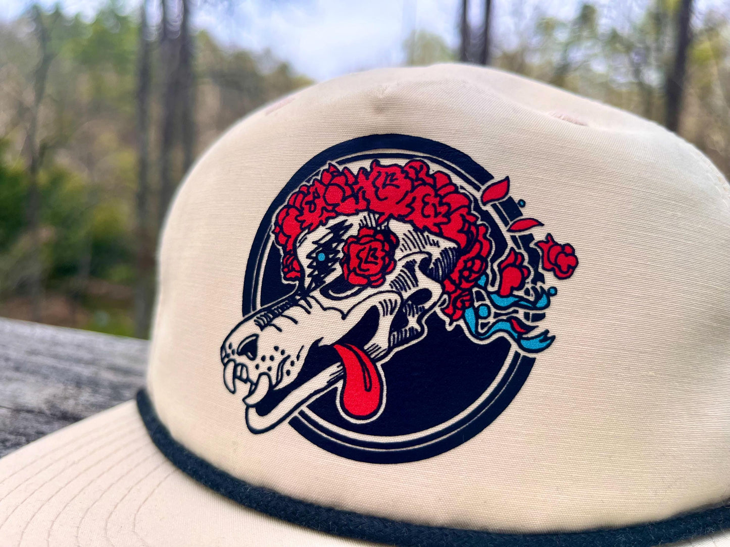Grateful Dead fan hat, Dire Wolf Bertha Skull hat, Jerry Garcia Hat, Adjustable Hat