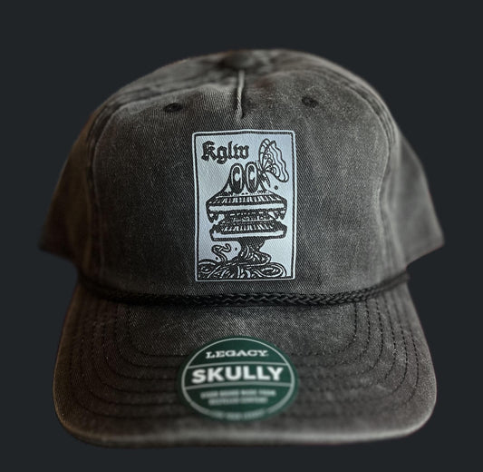 King Gizzard hat, KGLW fan hat, Silver Cord Butterfly 3000 Hat, Black Garment Dyed Rope Hat.