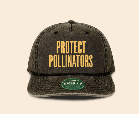 Protect Pollinators Hat, Pollinator Hat, Bee Keeper hat, Bee lover gift, Nature Lover gift, Garment Dyed Denim Hat, Adjustable