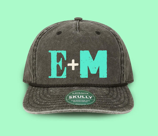 Personalized Initials Wood Block Typography Hat