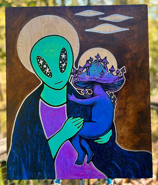 "Madonna and Fruiting Body" Original 20x24 Painting