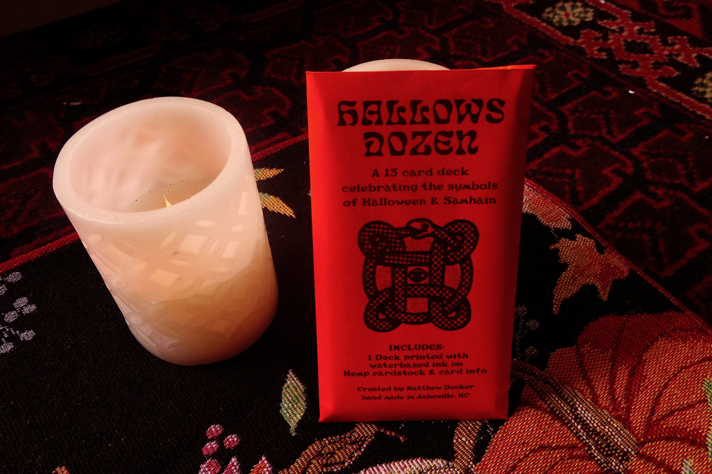 Hallows Dozen Oracle Deck | Hand drawn Samhain & Halloween Symbol Cards