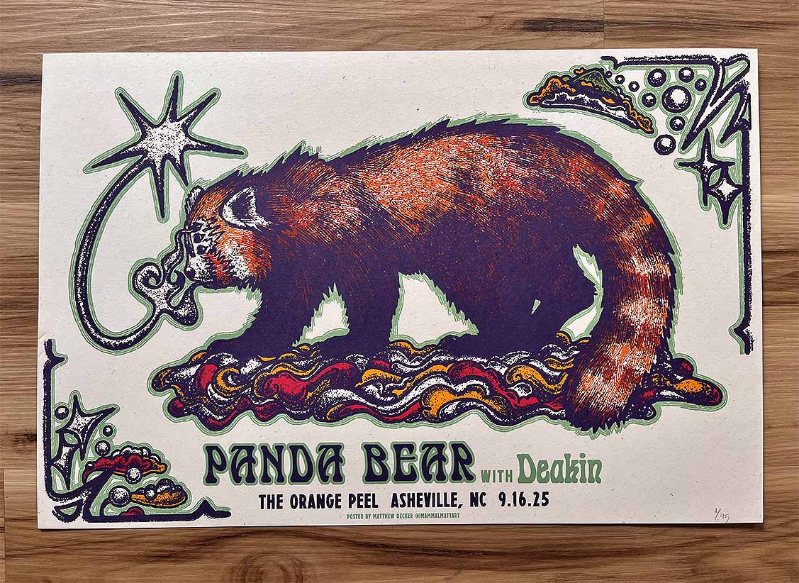 Official Panda Bear with Deakin Asheville Show Poster 9/16