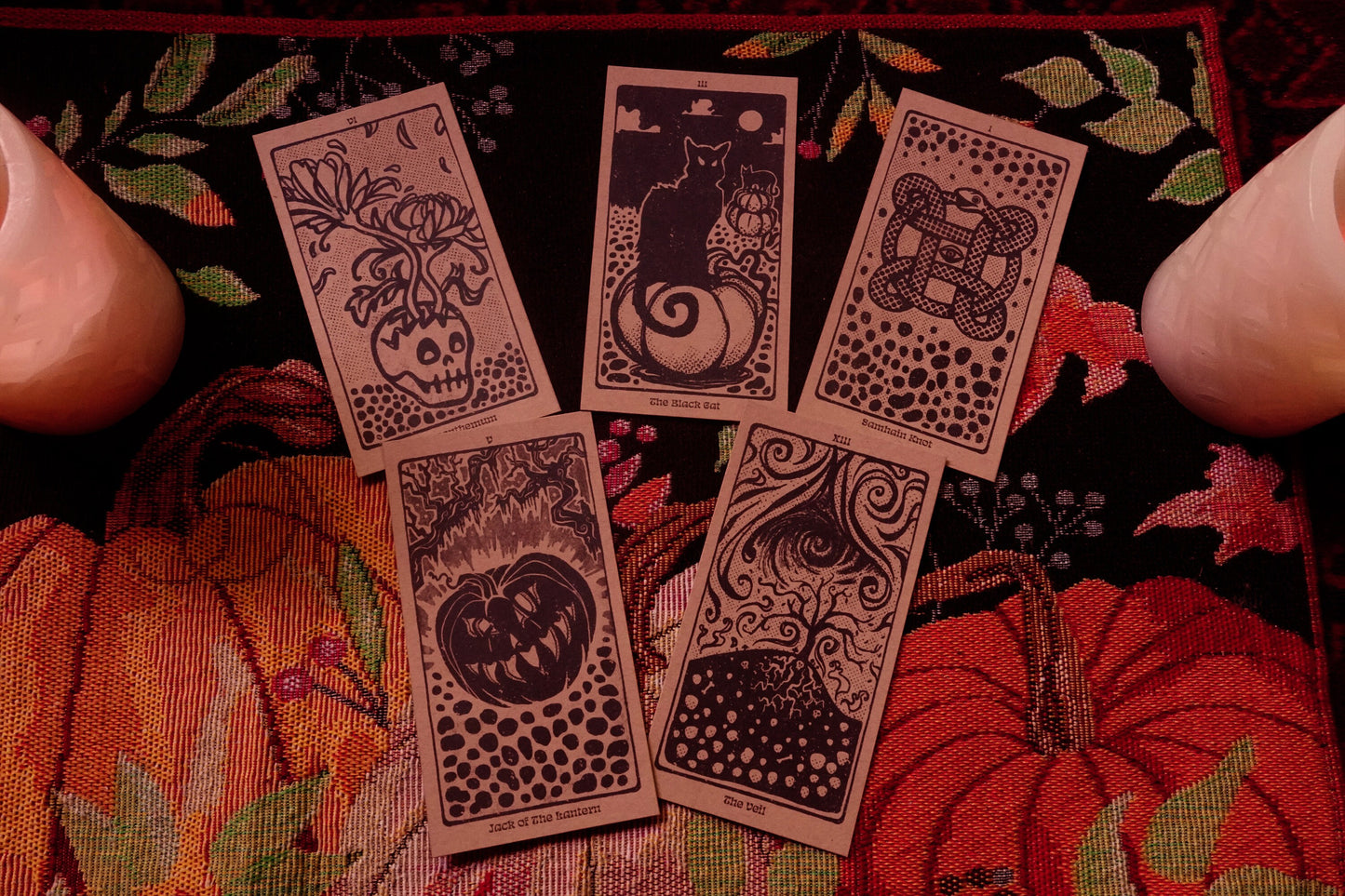 Hallows Dozen Oracle Deck | Hand drawn Samhain & Halloween Symbol Cards