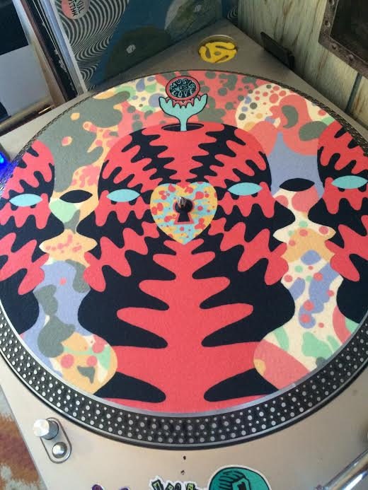 Music is Love Turntable Slipmat, Psychedelic Turntable Slip mat, Vinyl Lover Gift, Record Collector Gift