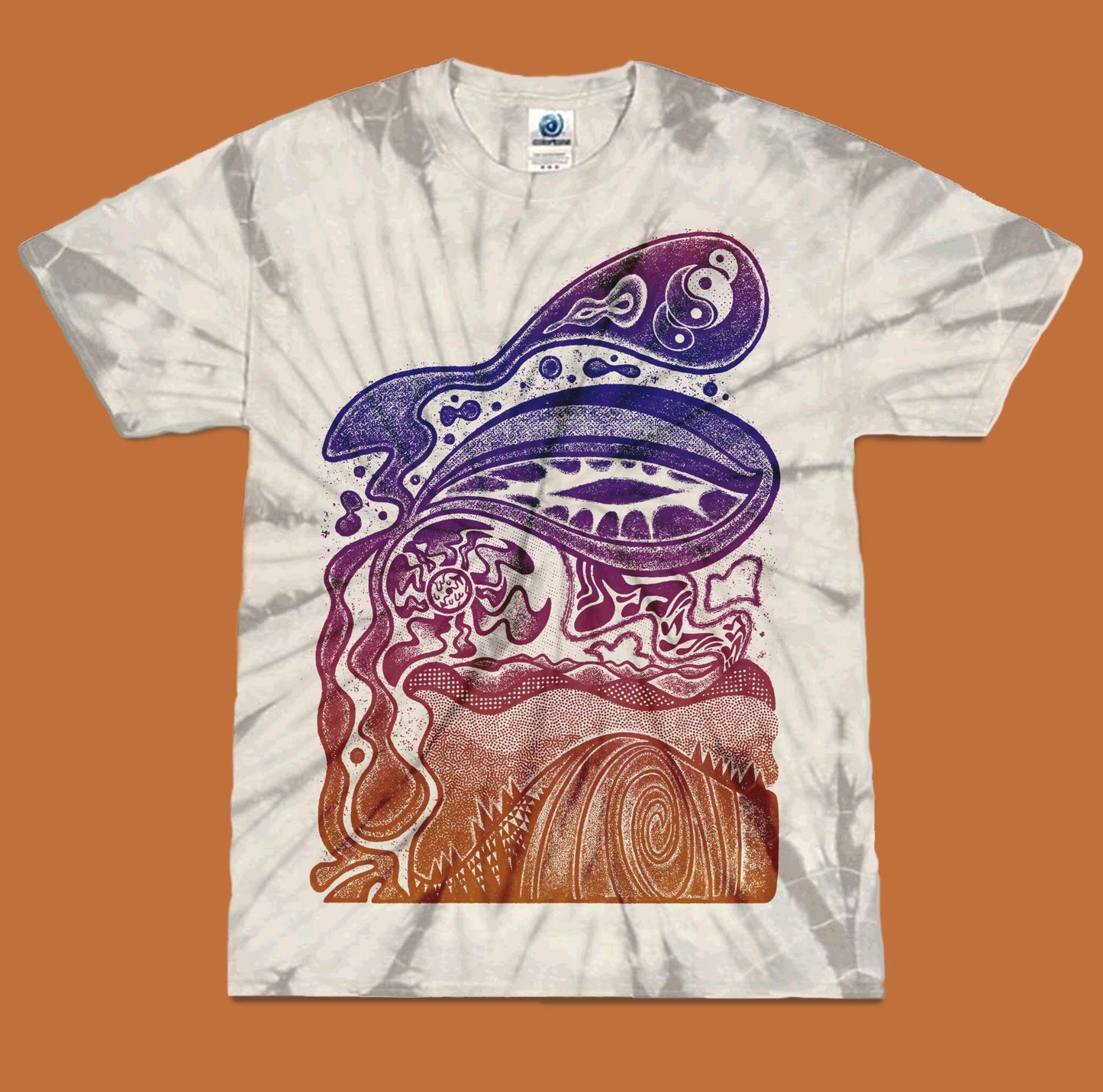 Mystical Mountains Shirt, Nature Vortex Tee, Abstract Sunset Shirt, Natures Music Tee, Oversized Graphic Tee, Handmade screen print