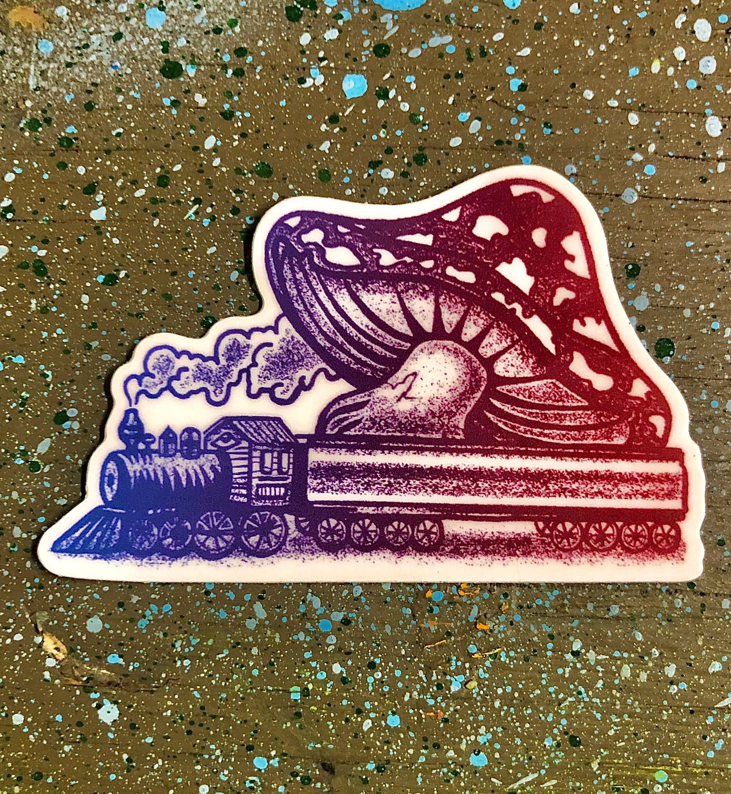 Mushroom Train sticker, Billy Strings fan sticker