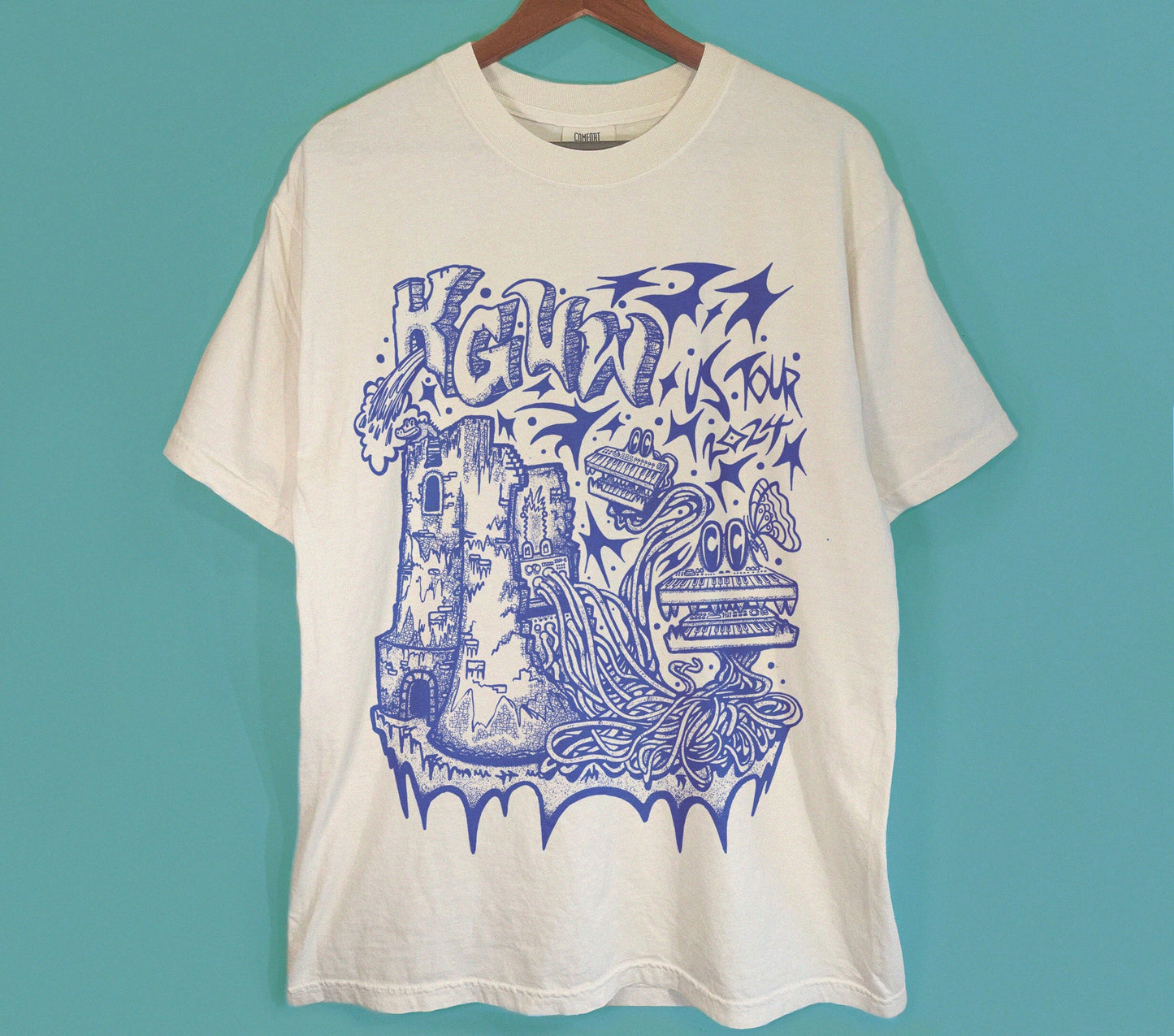 King Gizzard US 2024 Tour Shirt, King Gizzard & The Lizard Wizard Tee, KGLW Live Tee, Handmade Oversized Screen print