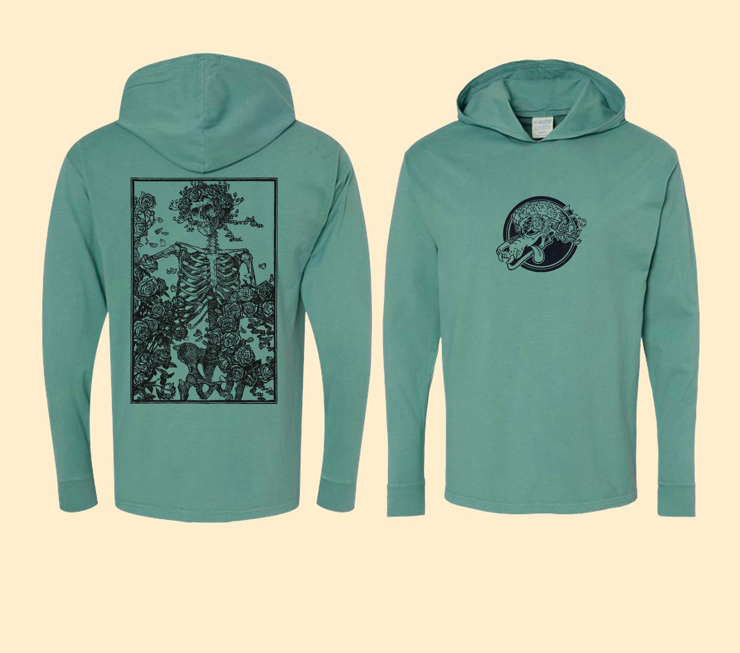 Grateful Dead Hoodie, Vintage Bertha hoodie, Grateful Dead Shirt, Dire Wolf Shirt, Jerry Garcia Shirt, Handmade Screenprint