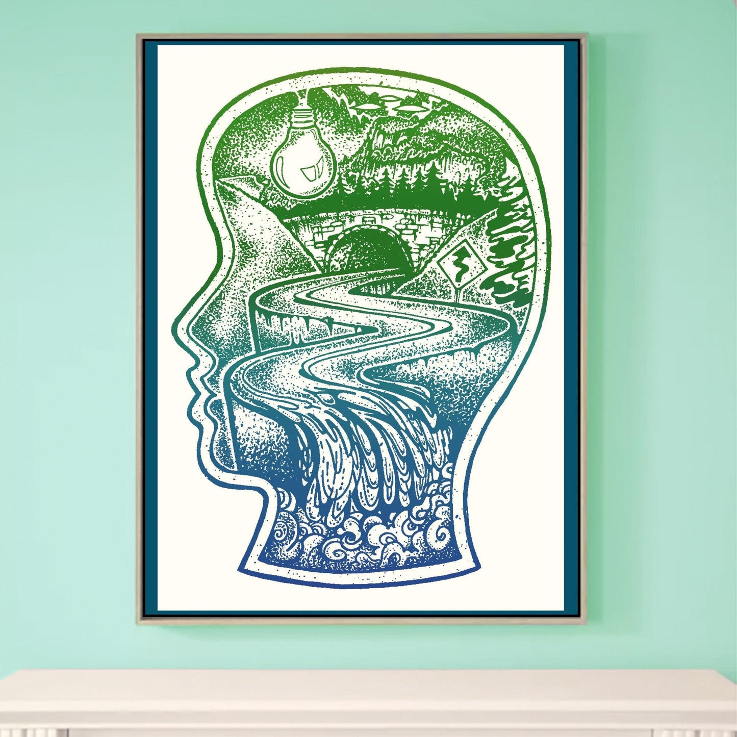 Parkway Head Print, Appalachian Mountains Nature Art, Signed Artist Edition