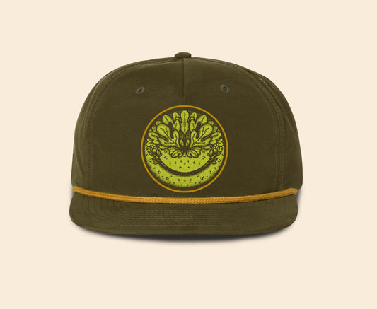 Green Man Smiley Face Hat, natural smiley face hat, Camping lover gift, Hiking love hat, nature lover gift