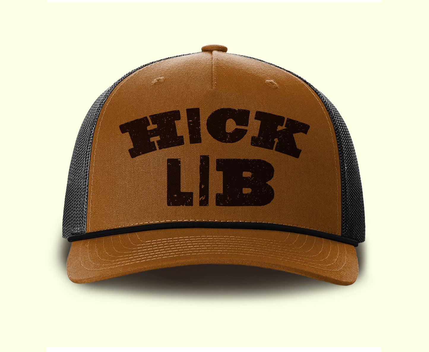 Hick Lib Hat, Garment Dyed Denim Hat, Rope Trucker Hat, Adjustable