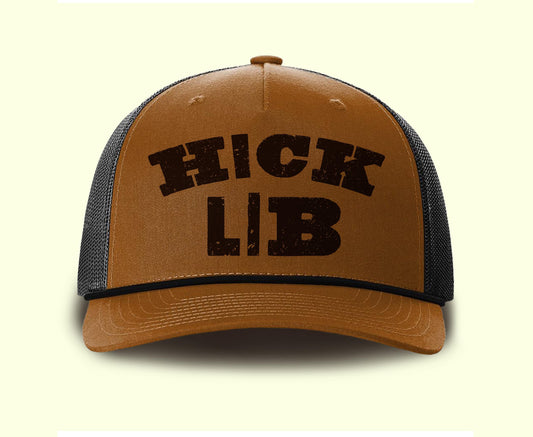 Hick Lib Hat, Garment Dyed Denim Hat, Rope Trucker Hat, Adjustable