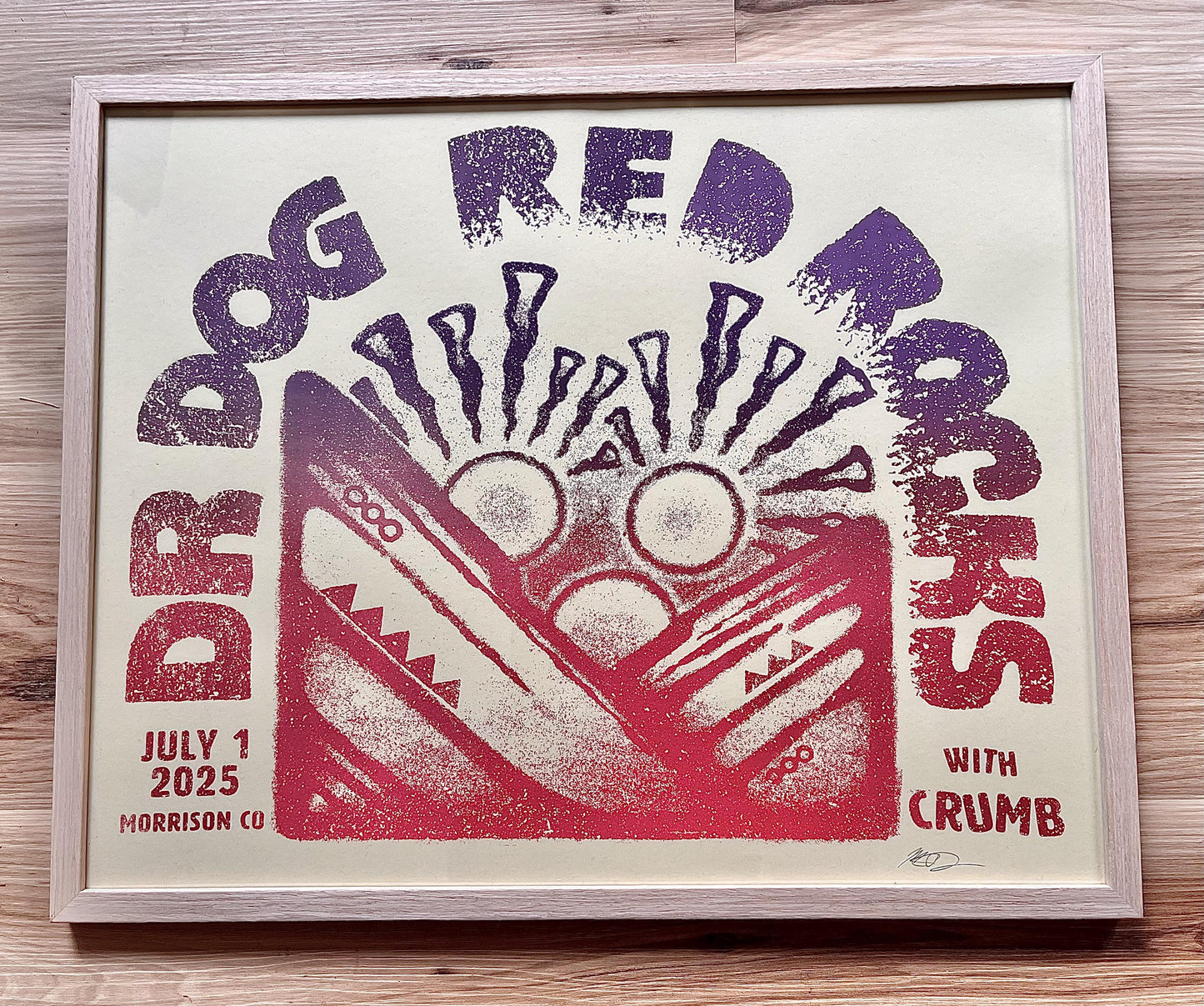 Dr. Dog Poster, Official Dr Dog Red Rocks 2025 poster, Handmade Screen Print