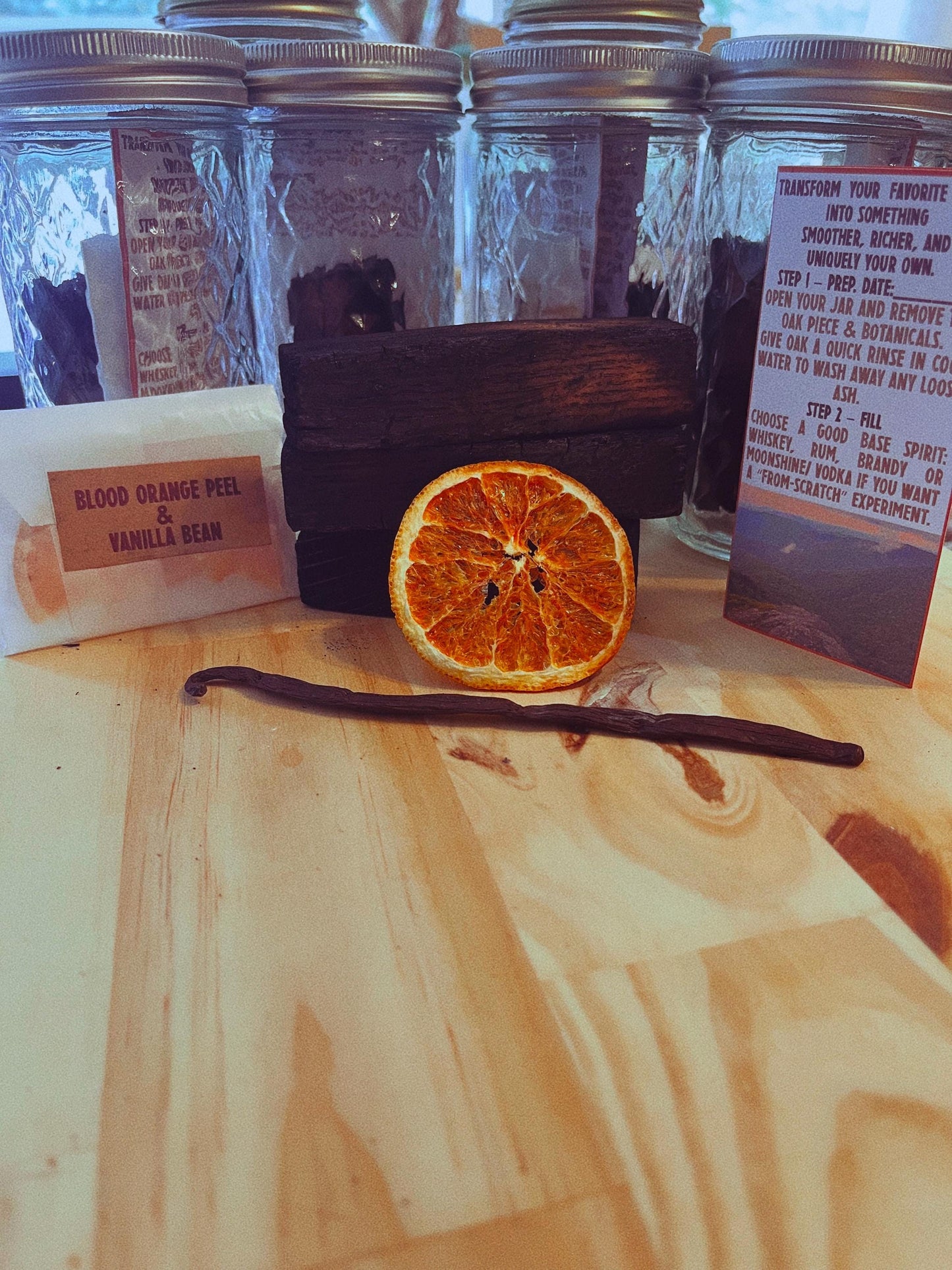 Devils Cuthouse Bourbon Aging Kit – Asheville Charred White Oak Sticks with Vanilla Bean & Blood Orange | Whiskey Finishing Gift Set