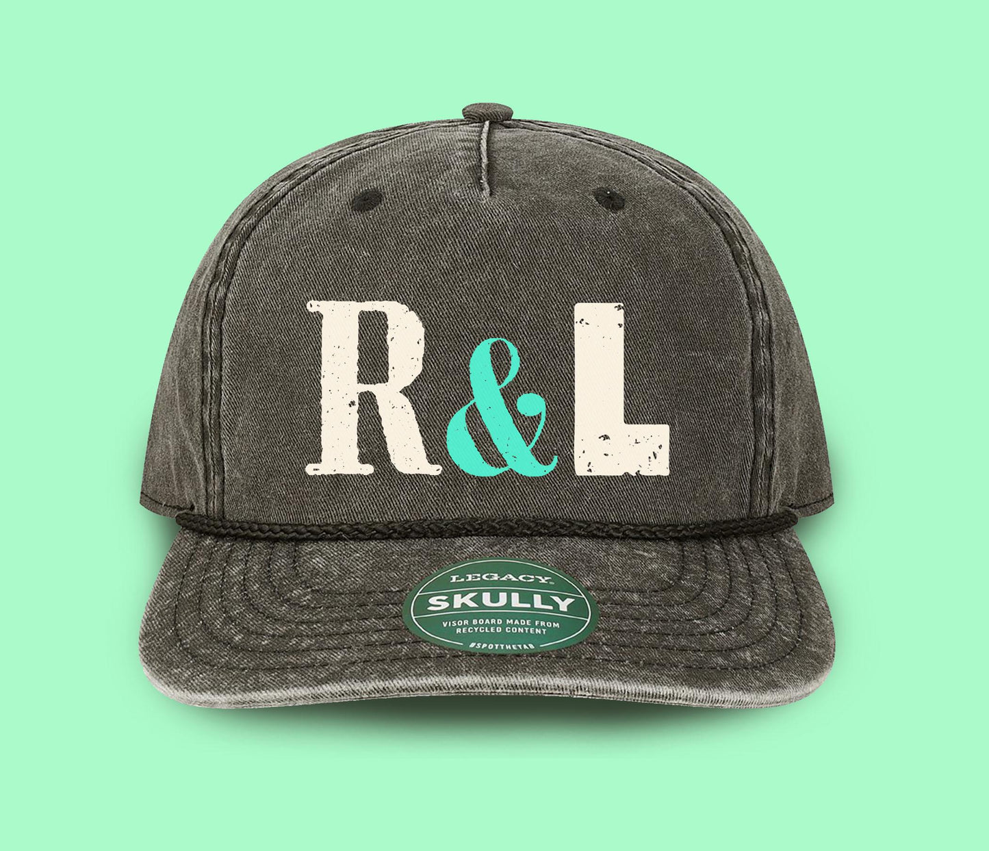 Personalized Initials Wood Block Typography Hat