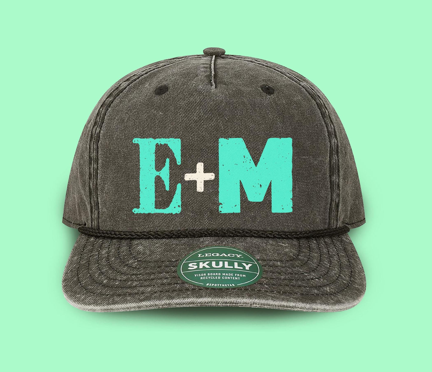 Personalized Initials Wood Block Typography Hat