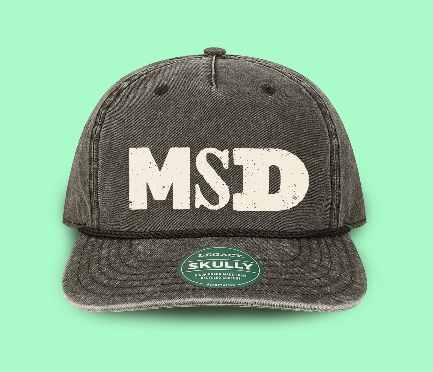 Personalized Initials Wood Block Typography Hat