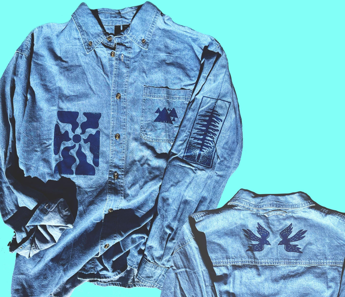 Nature Vibes Long Sleeve Denim Button up