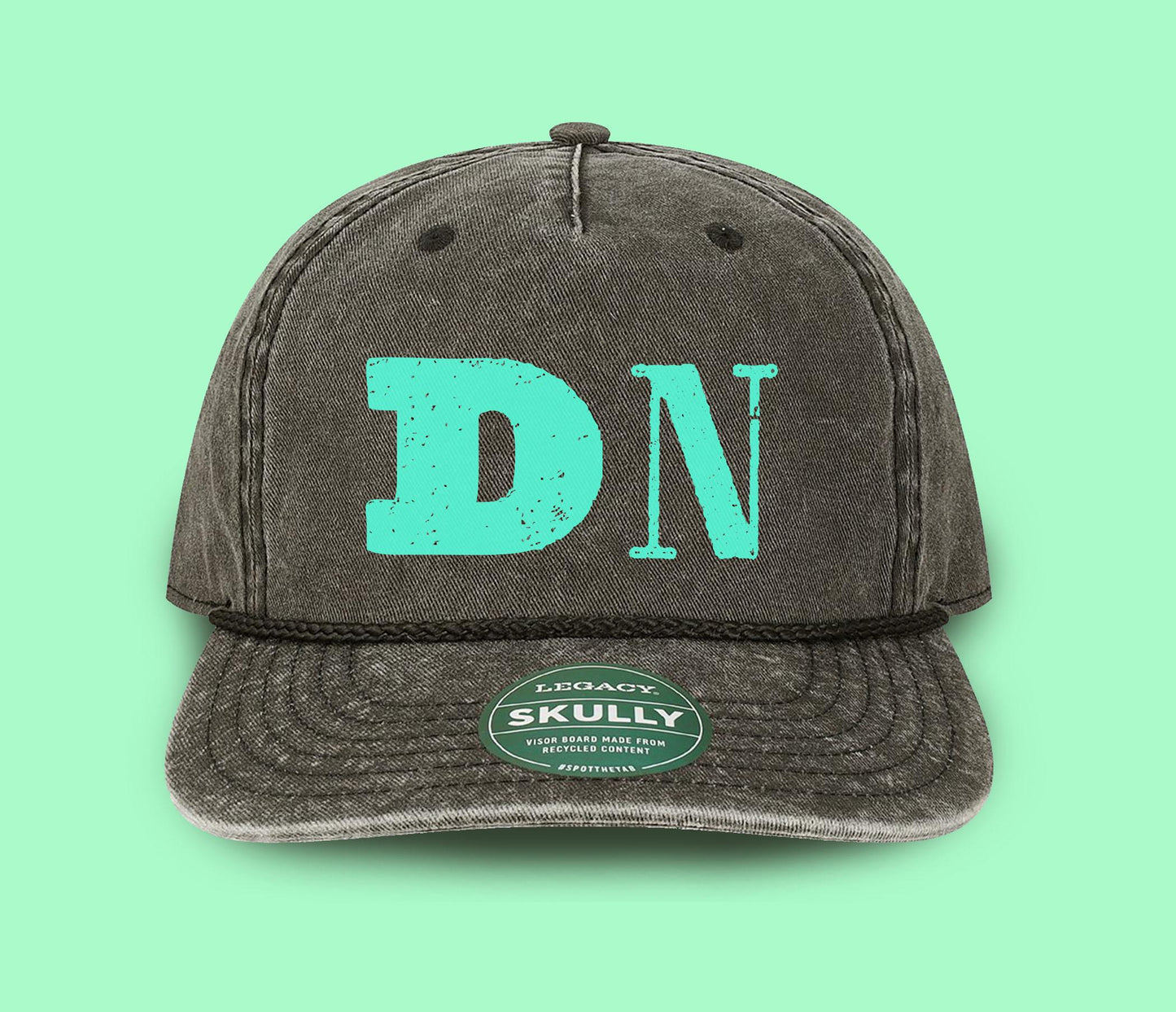 Personalized Initials Wood Block Typography Hat