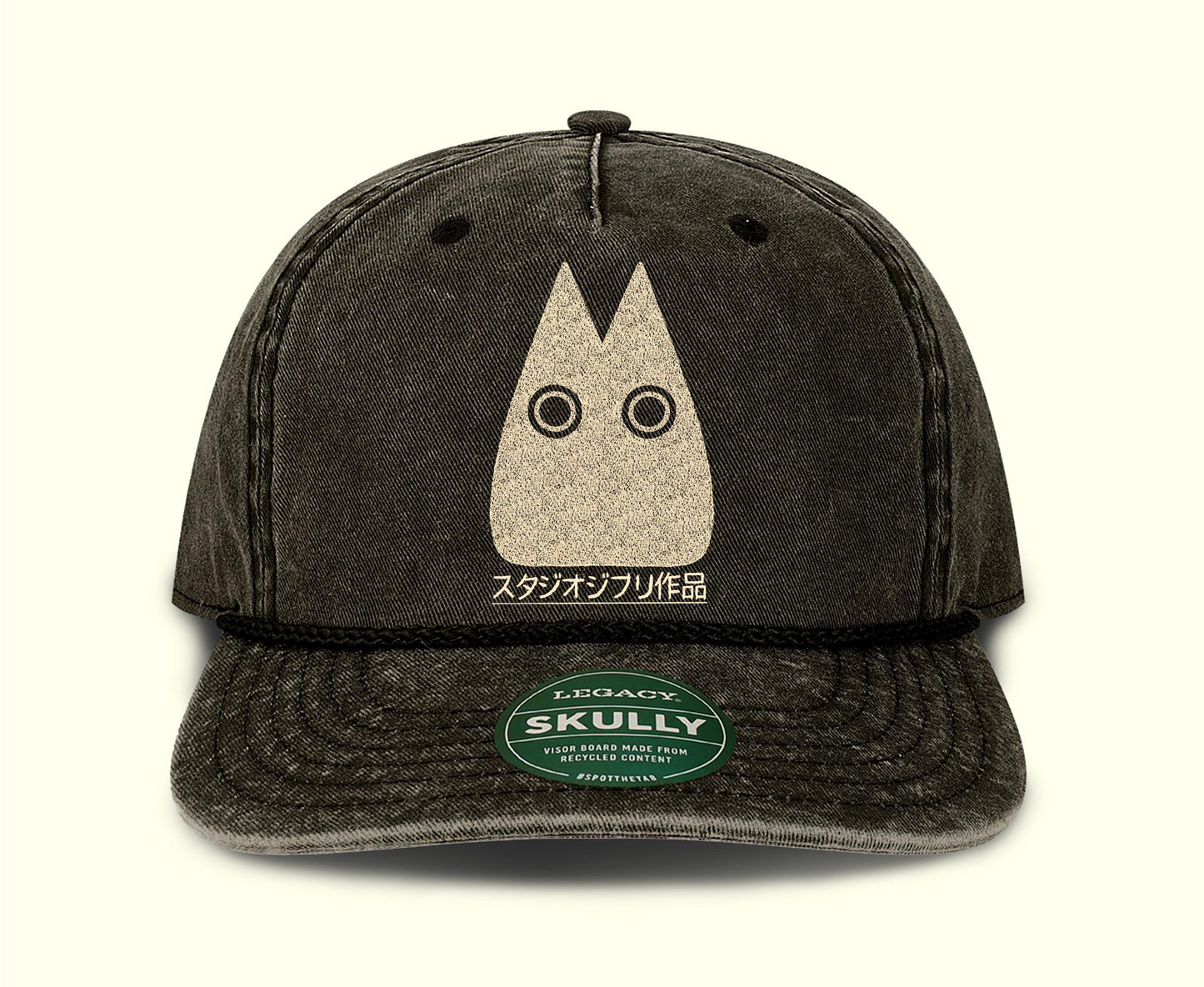 Vintage Japanese Totoro Hat | Pigment Dyed Black Denim Hat