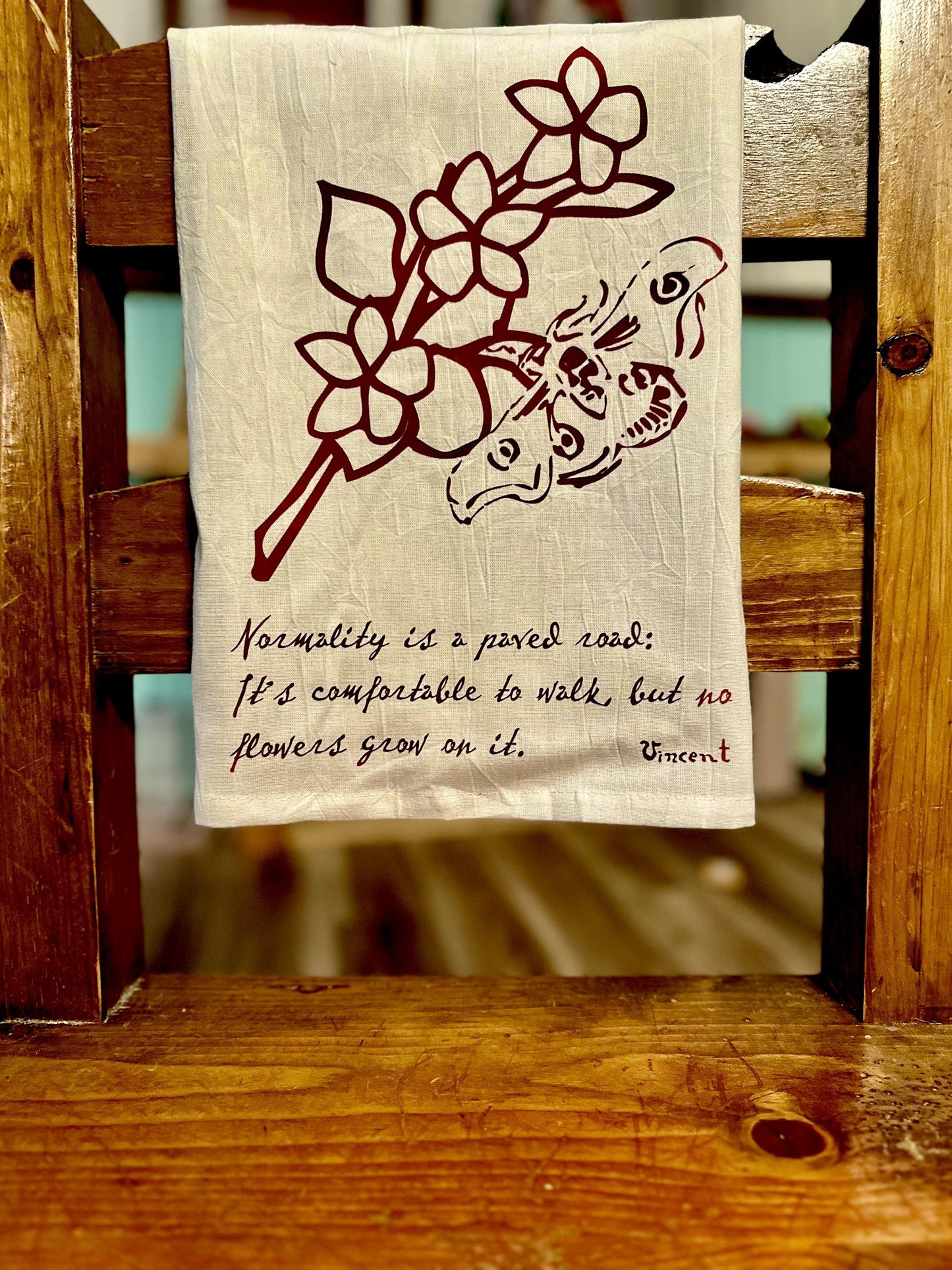 Van Gogh Tea Towels with Quotes - Artistic Kitchen, Gift for Art Lovers, Home Decor, Cotton