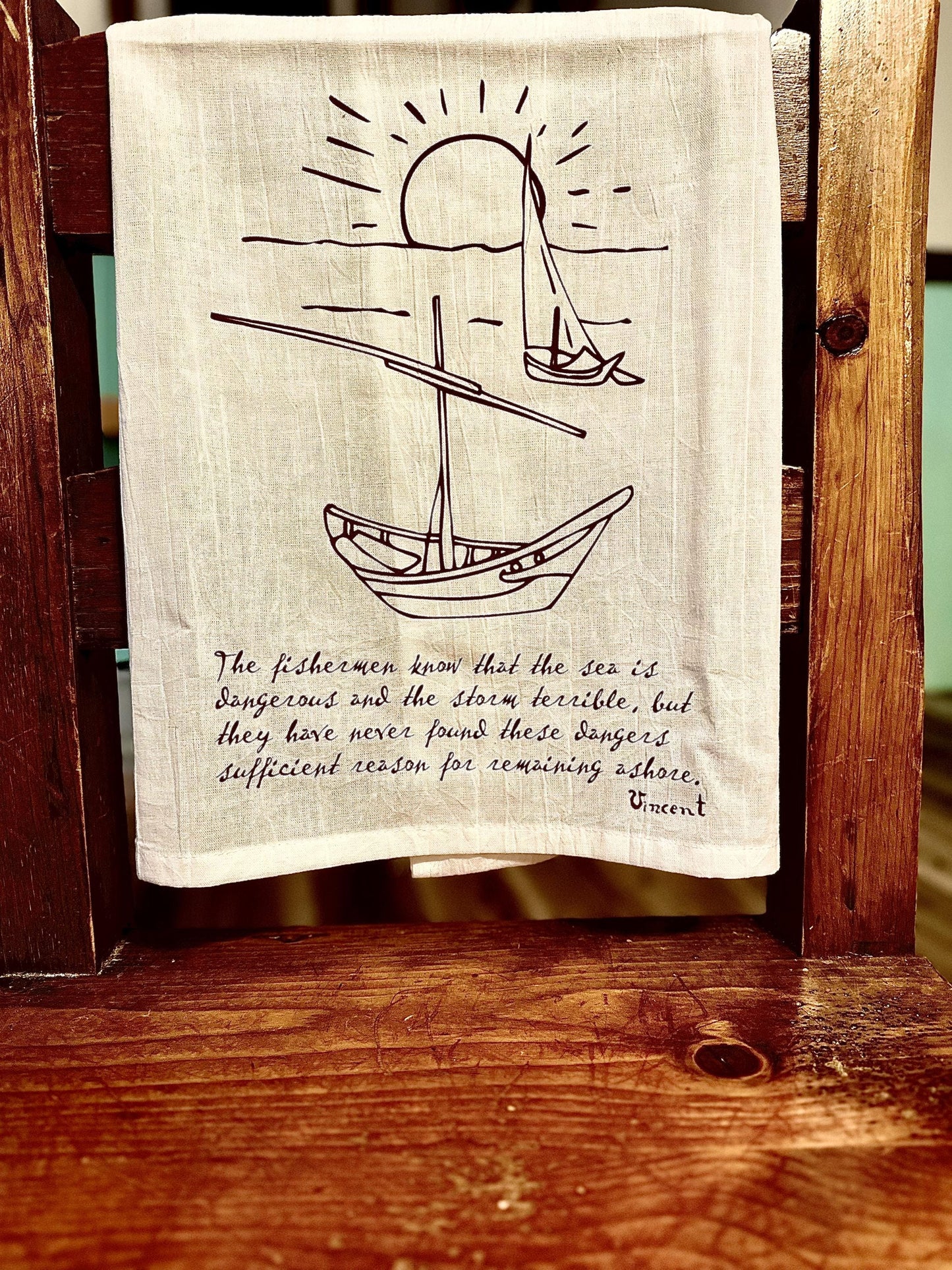 Van Gogh Tea Towels with Quotes - Artistic Kitchen, Gift for Art Lovers, Home Decor, Cotton