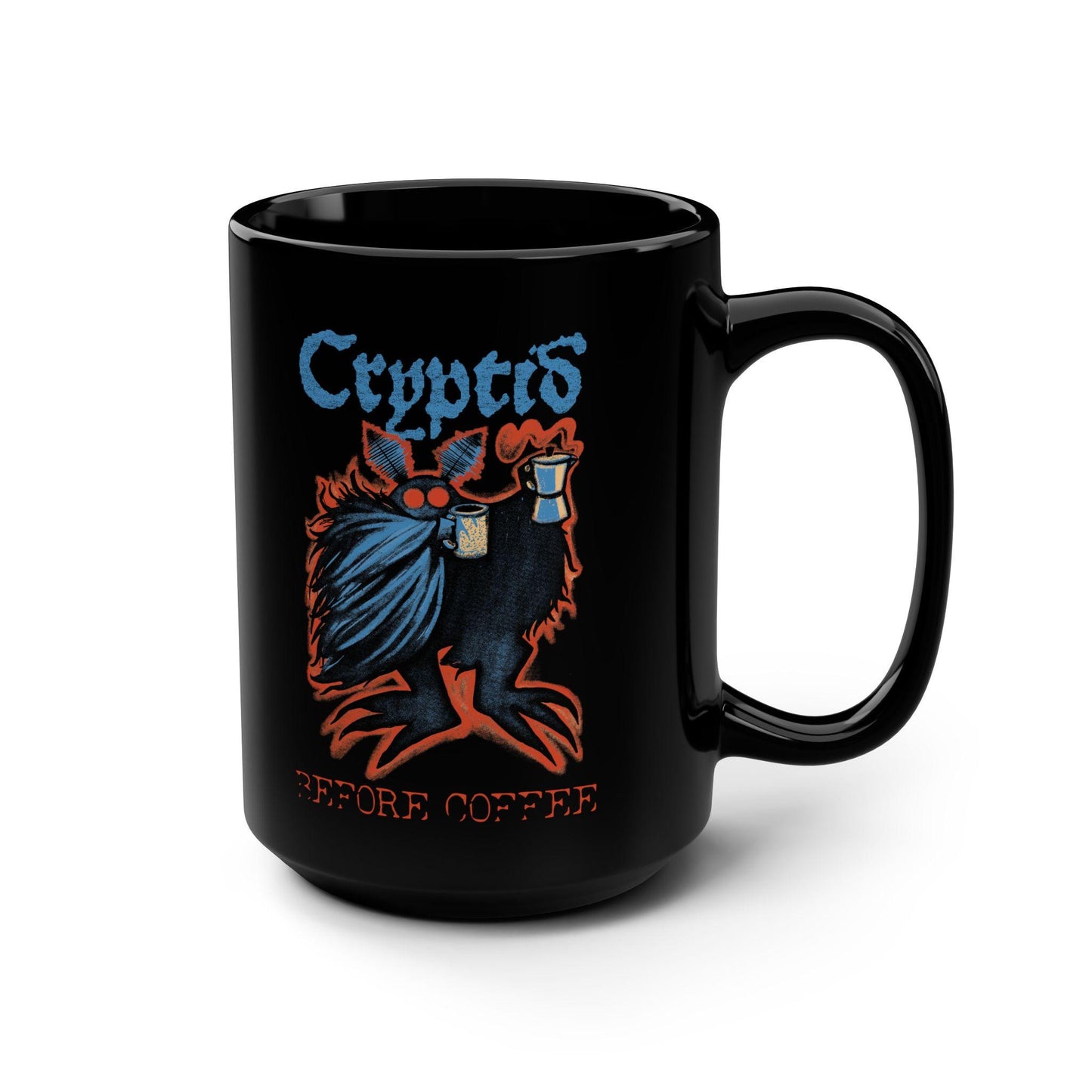 Mothman Cryptid Coffee Mug| Cryptid Before Coffee Monster 15oz
