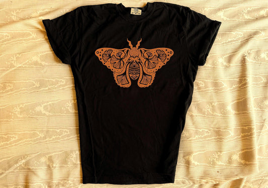 Ginkgo Floral Folk Moth Shirt | Cottagecore Comfort Colors Tee